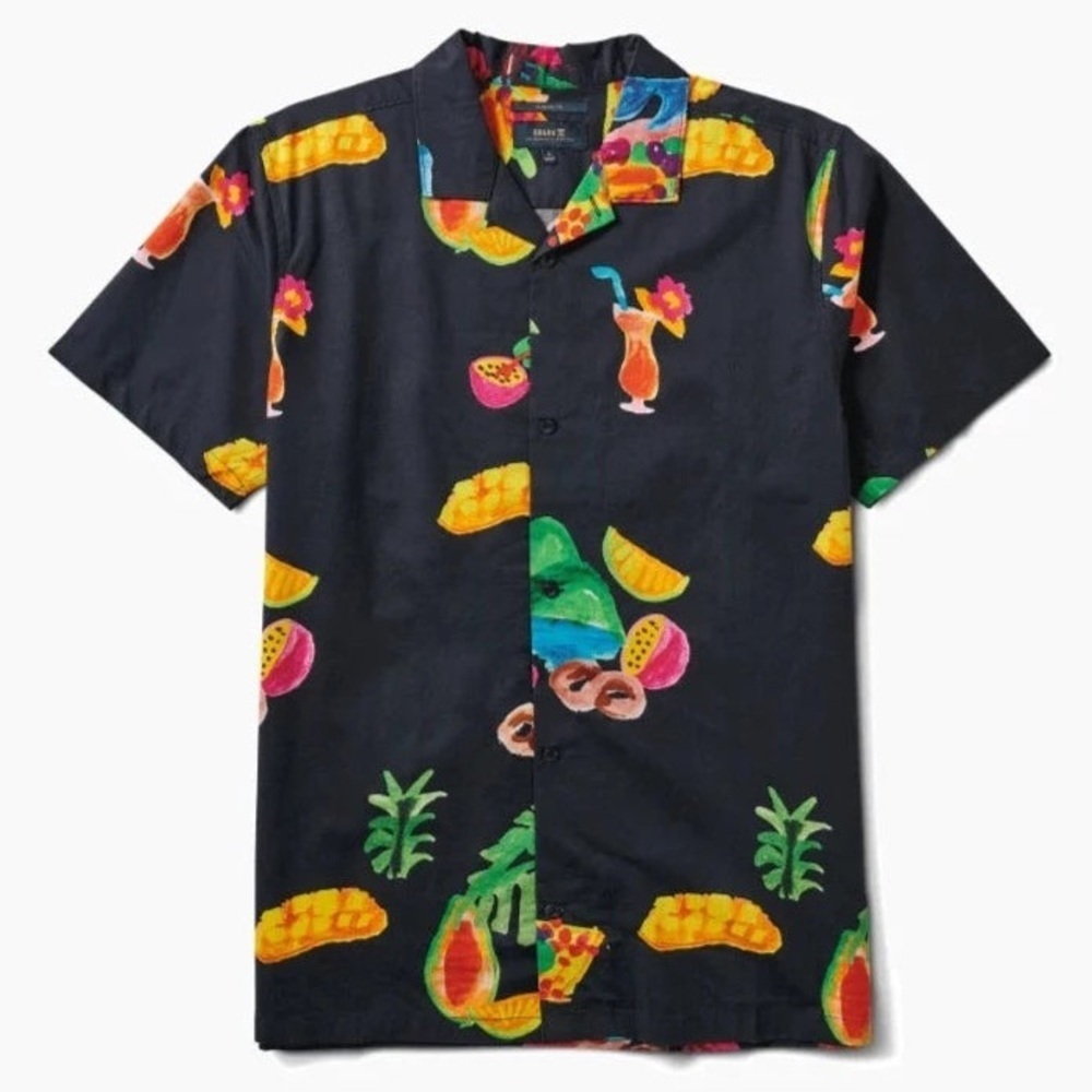Roark Men’s Gonzo Camp Collar Button Up Shirt in Tahiti Treat Multi L